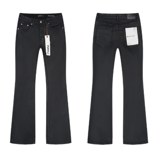 Black Coated Flared Denim Jeans